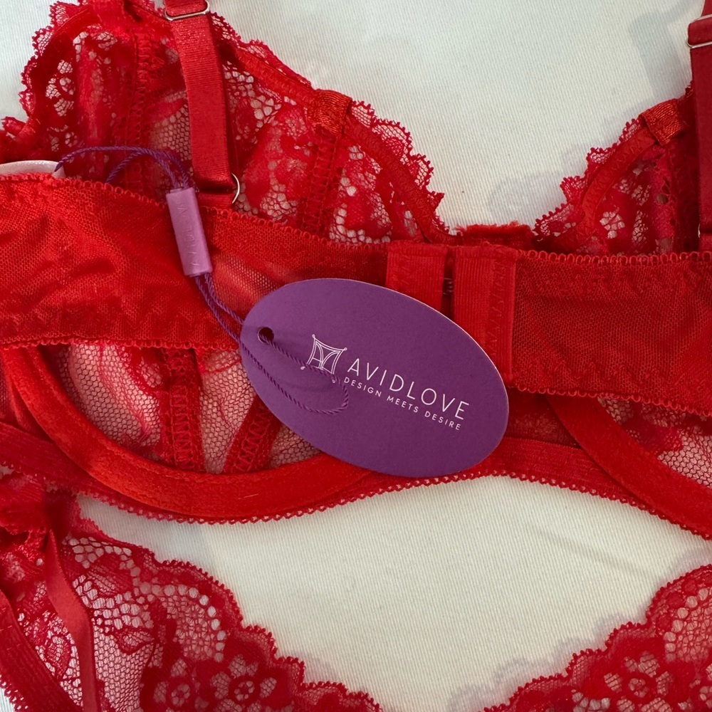 AVIDLOVE Lace Lingerie Set for Women Sexy Bra/ Panty Sets 2 Pieces Underwear  M - Picture 6 of 8